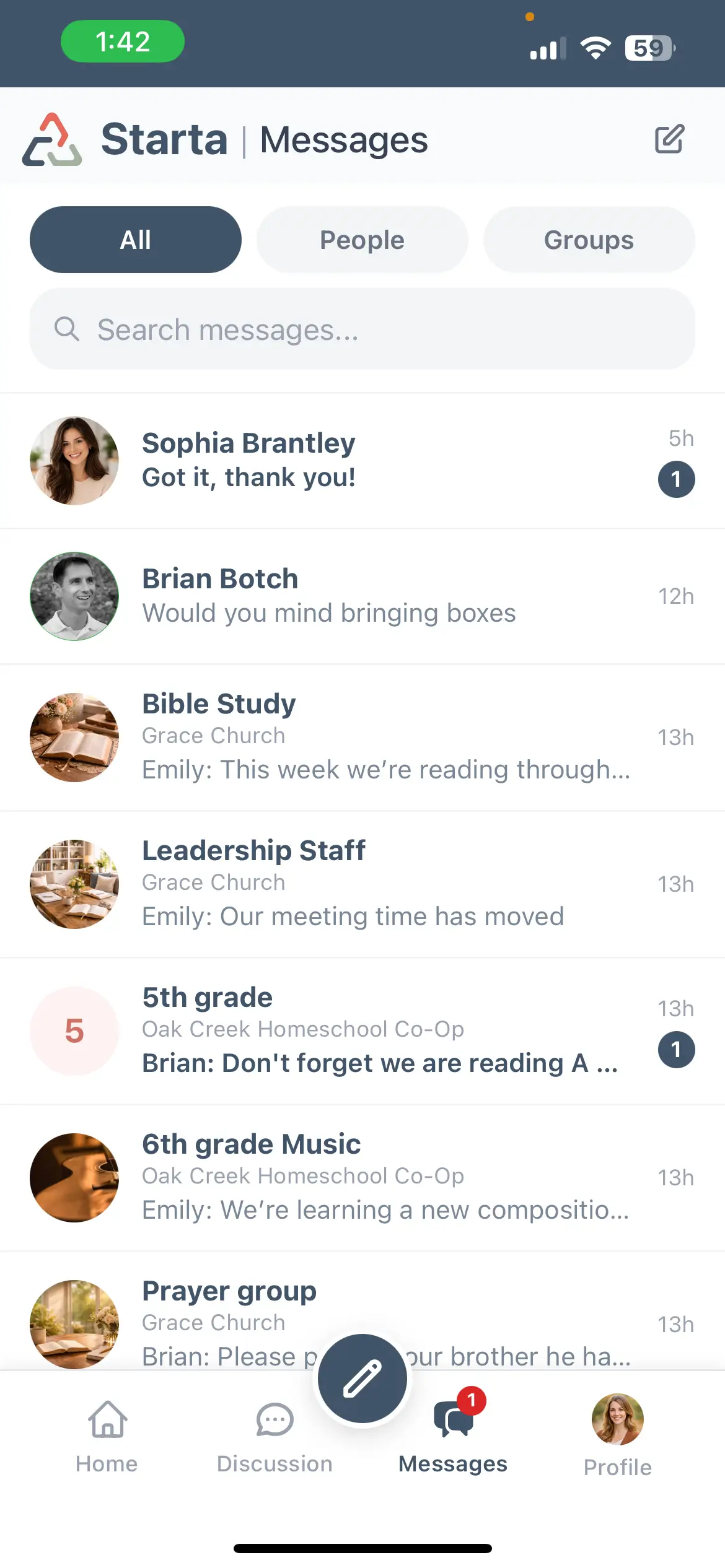 Starta messages across all your communities and groups