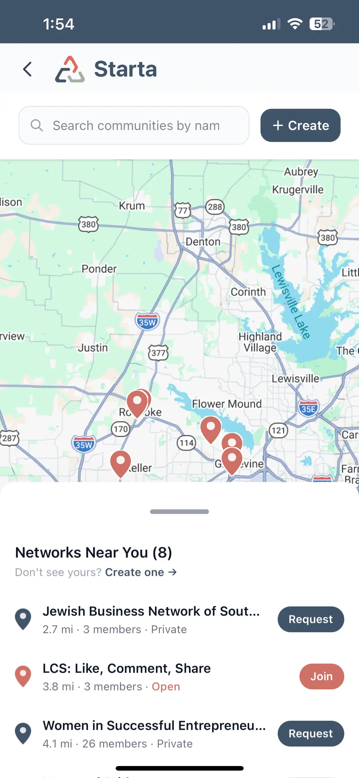 Find communities near you on the Starta map